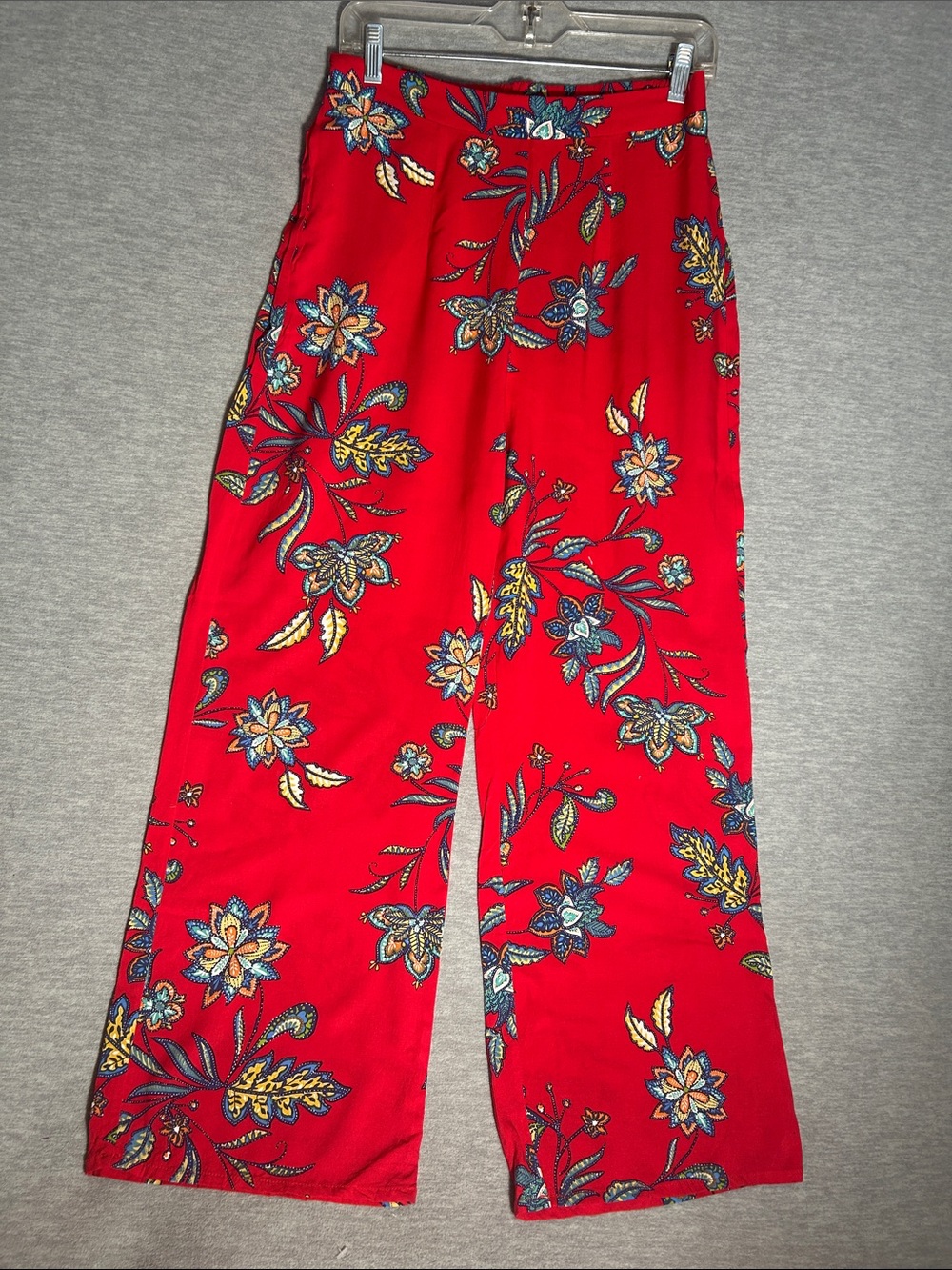 IRIS Boho Bohemian Bright Artsy Statement Wide Leg Elastic Back Pull On Pants